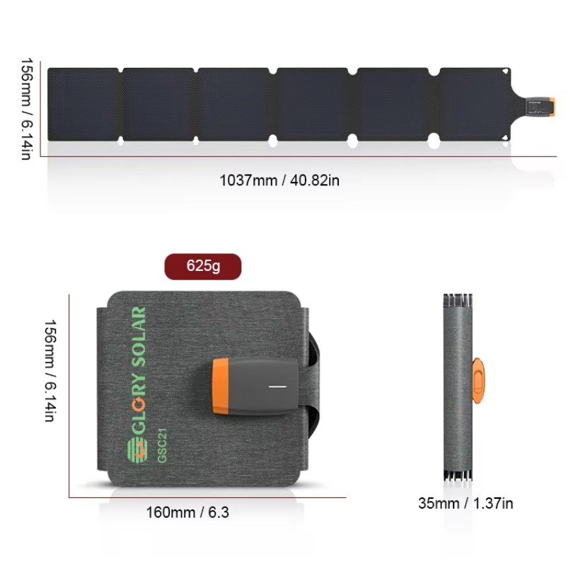 21W 6-Fold Solar Panel Charger - Folding Solar Panel ulasan dan harga