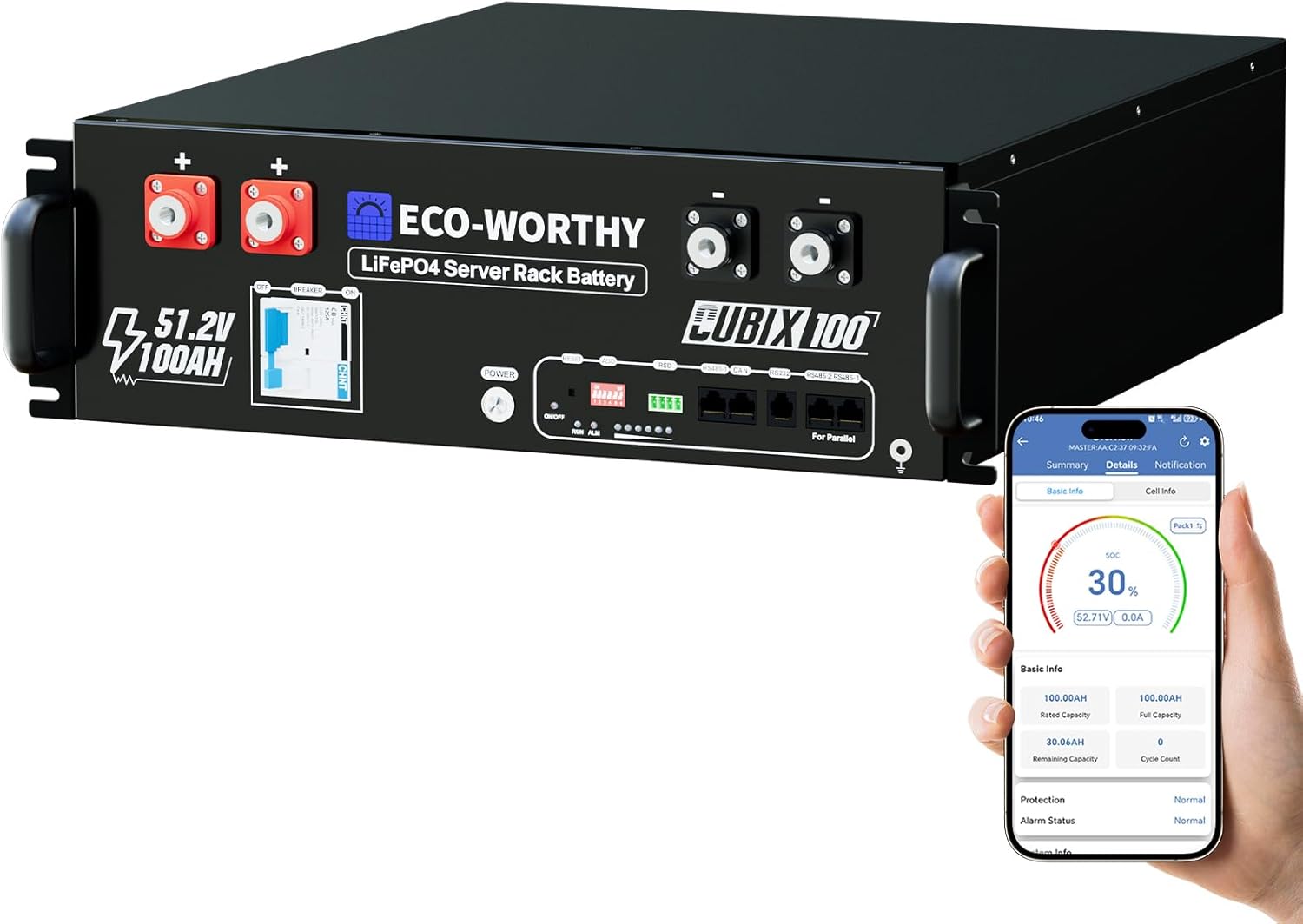 100Ah LiFePO4  Built In Blueto - Energy Storage Rack ulasan dan harga